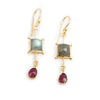 Watermelon Tourmaline & Labradorite Earrings