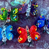Glass Speckled Colorful Butterflies