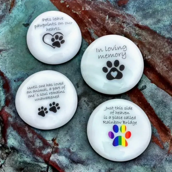 Pet Grief Memorial Imprinted Glass Word Stones