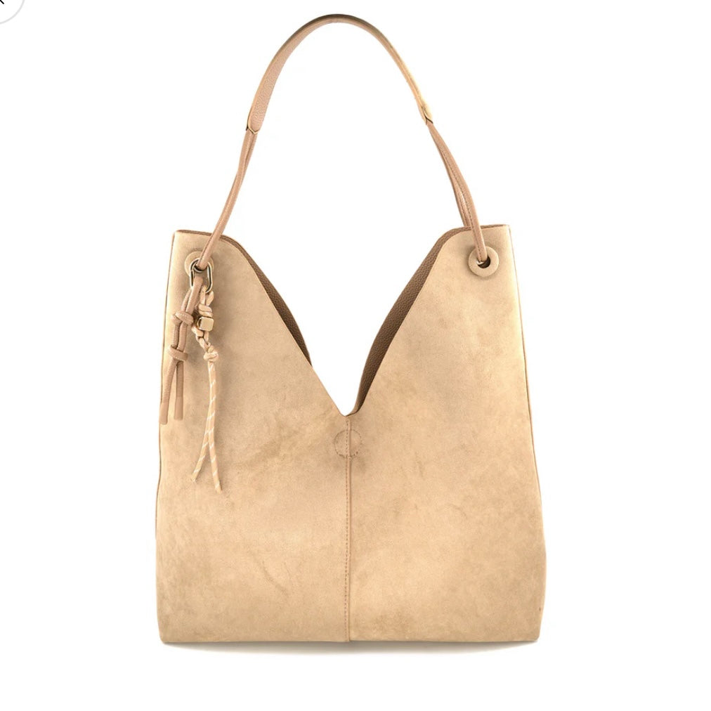 Colleen Reversible Leatherette/Suede Handbag/Tote