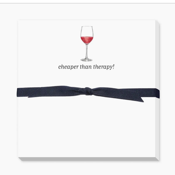 Cheaper  Than Therapy! Wine Doodle Notepad