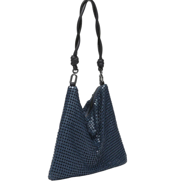 Ena Beautiful Metallic Mesh Shoulder Bag