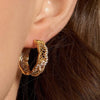 CZ Pear Delicate Filagree Cable Earrings