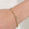 Two-Tone 4MM/3MM Beaded Bracelet with CZ Shape