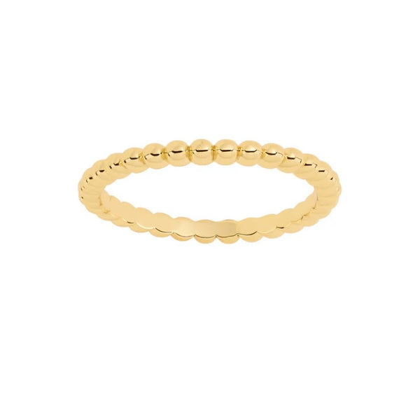 Gold Beaded Band Ring