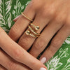 Gold Beaded Band Ring