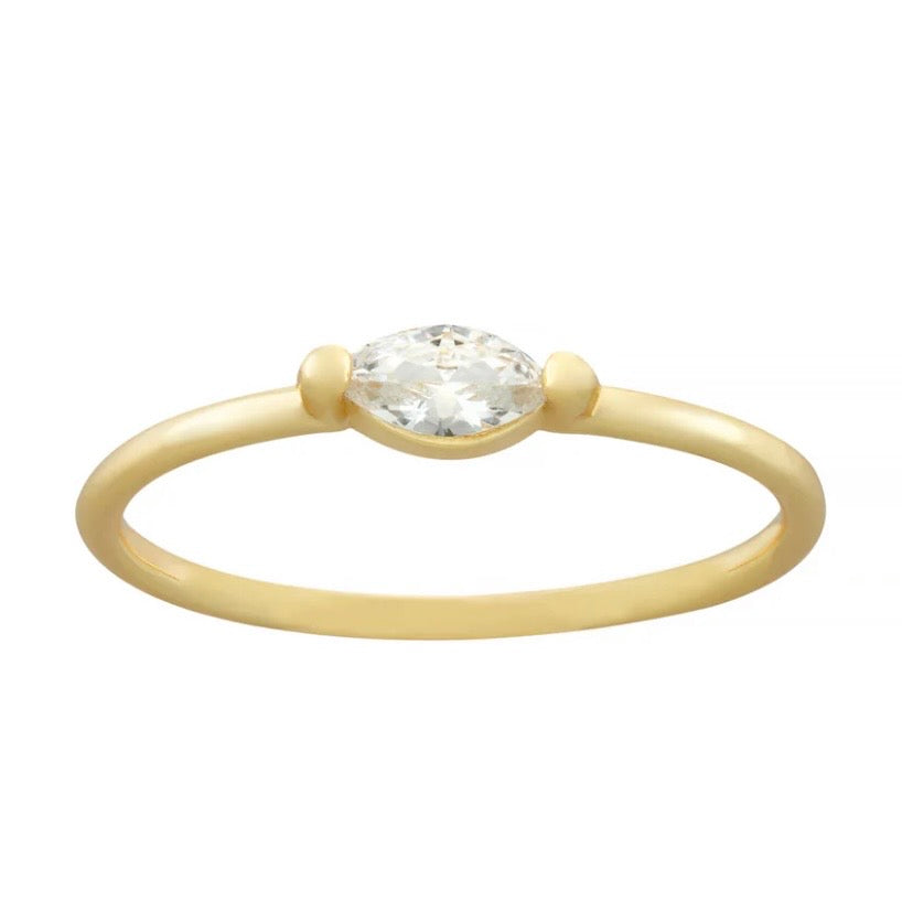 Gold CZ Band Ring