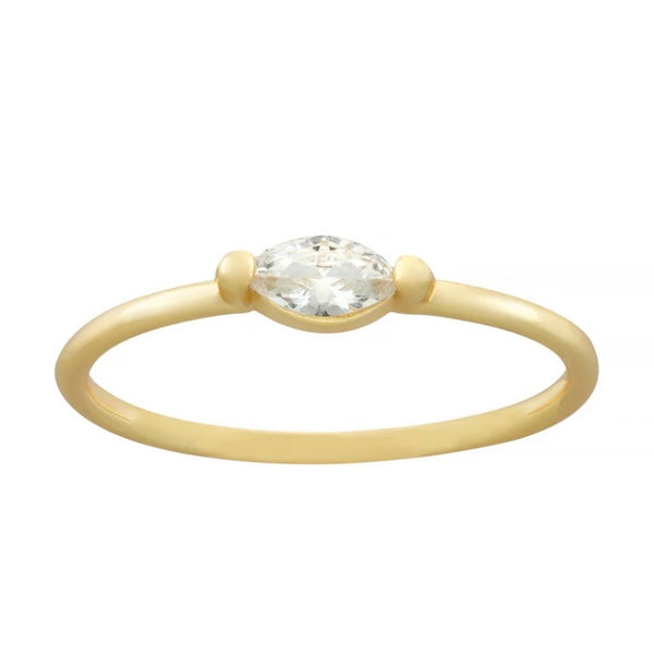 Gold CZ Band Ring
