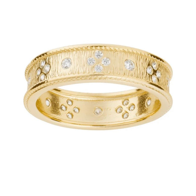 Matte Stackable Band With CZ
