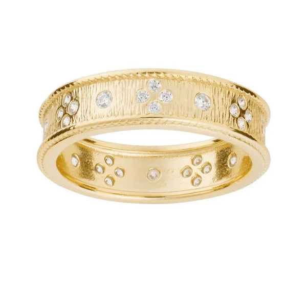 Matte Stackable Band With CZ