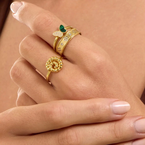 Matte Stackable Band With CZ