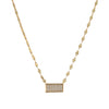 Mirror Link Chain With CZ Bar Choker Necklace