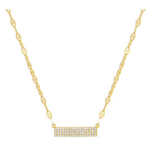 Beautiful Mirror Link Chain With CZ Bar