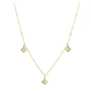 Three Clover With CZ Drop Necklace