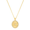 Star of David Cz Elongated Disc Necklace