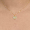 CZ Evil Eye Disc Necklace