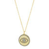 CZ Evil Eye Disc Necklace