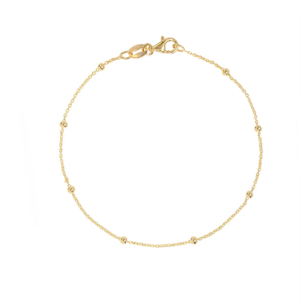 Gold Beaded Gold Chain Necklace