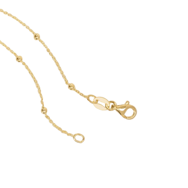 Gold Beaded Gold Chain Necklace