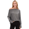 Silver Lurex Off The Shoulder Anywhere Top