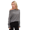 Silver Lurex Off The Shoulder Anywhere Top