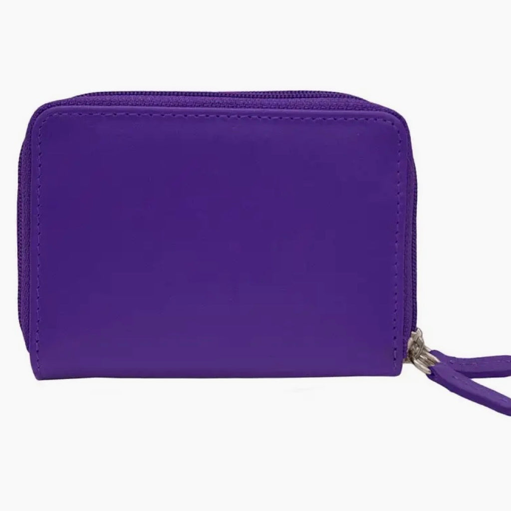 Leather Double Zip Accordion Wallet