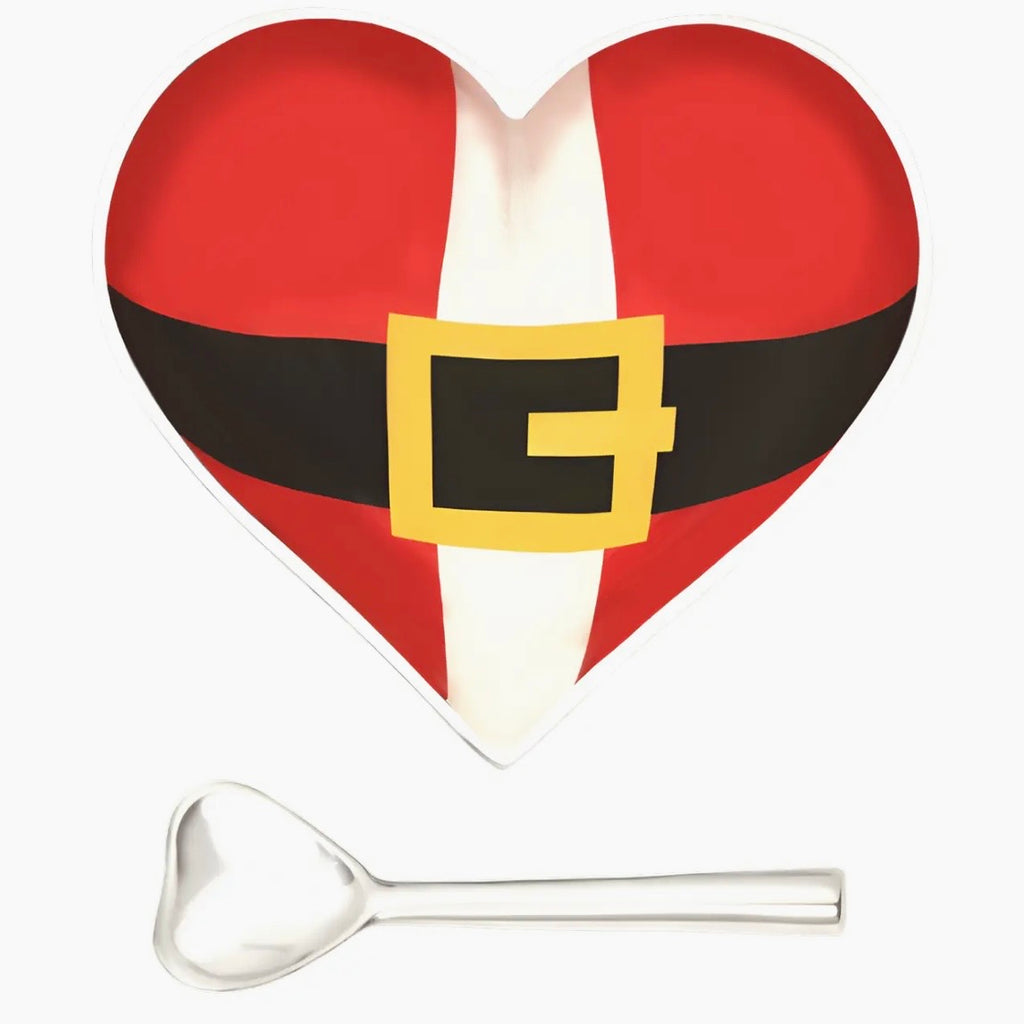 Happy Christmas Santa Heart Bowl With Spoon