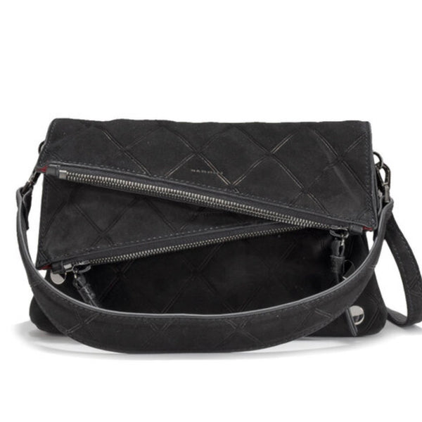 Hammitt Dillon Small Noir Diamond Suede Handbag
