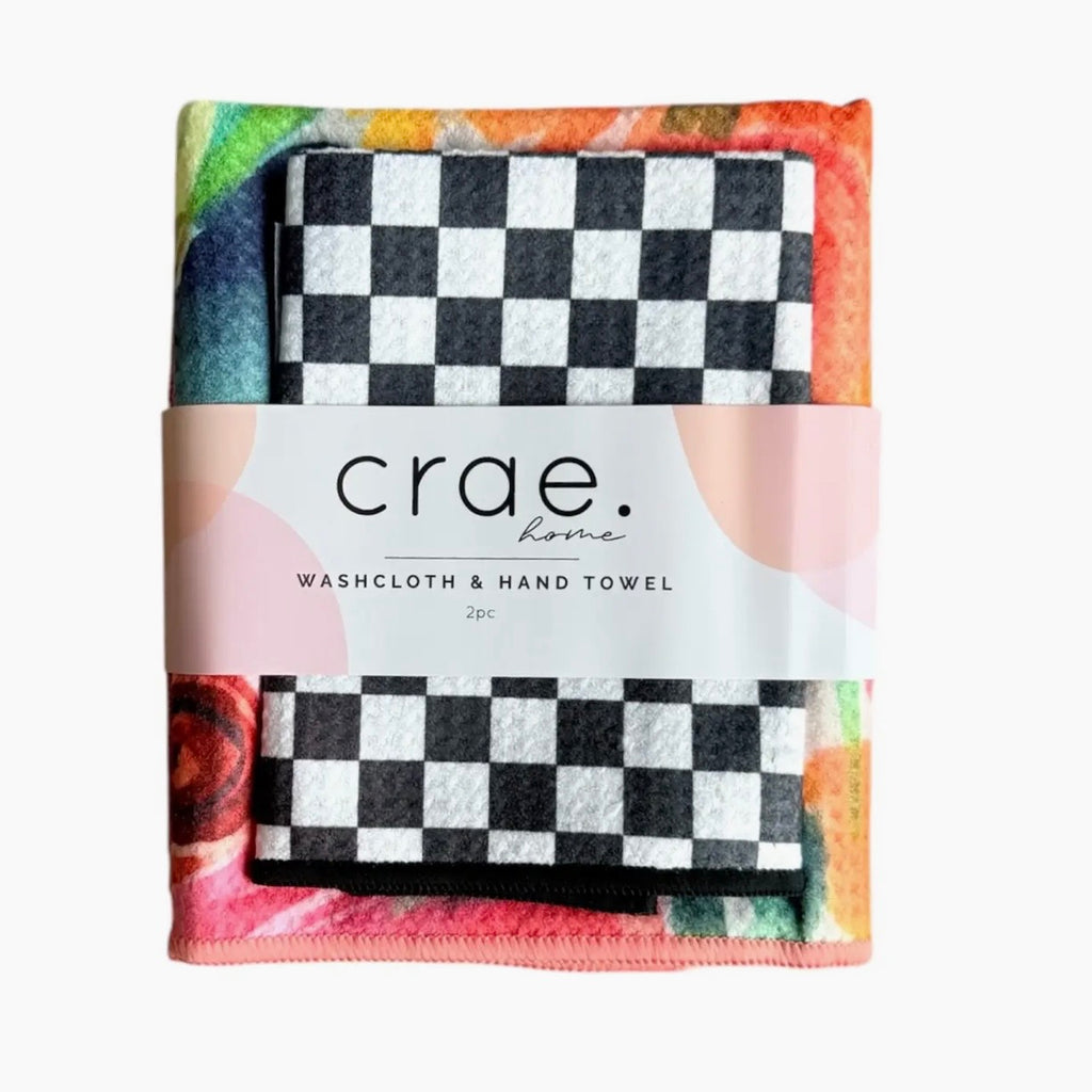 Double Sided Hand Towel With Washcloth Set