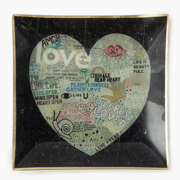 Choose Love Large Glass Square Decoupage Plate