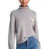 Kerri Rosenthal Cropped Turtleneck Heart Patch  Sweater