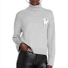 Kerri Rosenthal Cropped Turtleneck Heart Patch  Sweater