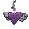 Heart Rhinestone  Keychain With Wings
