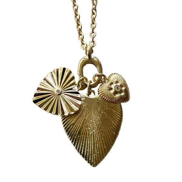 Triple Heart Charm Necklace