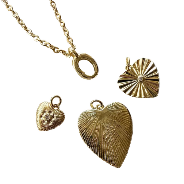 Triple Heart Charm Necklace