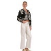 Elan Boho Tie Jacket In Black And White