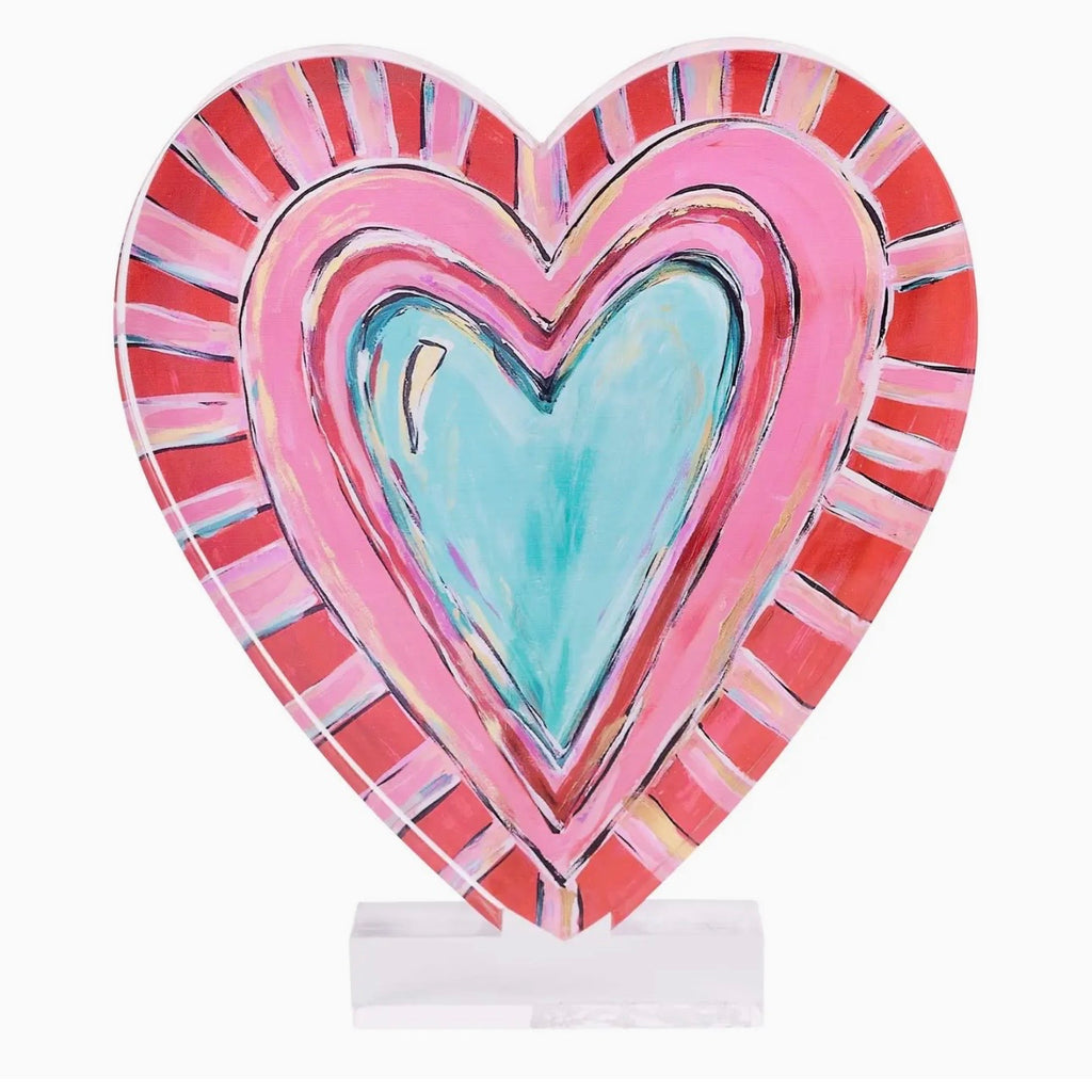 Red, Pink and Aqua Acrylic Heart