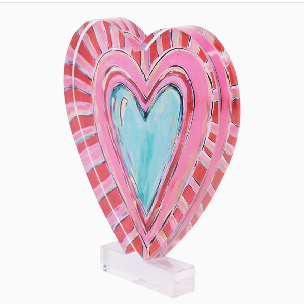 Red, Pink and Aqua Acrylic Heart