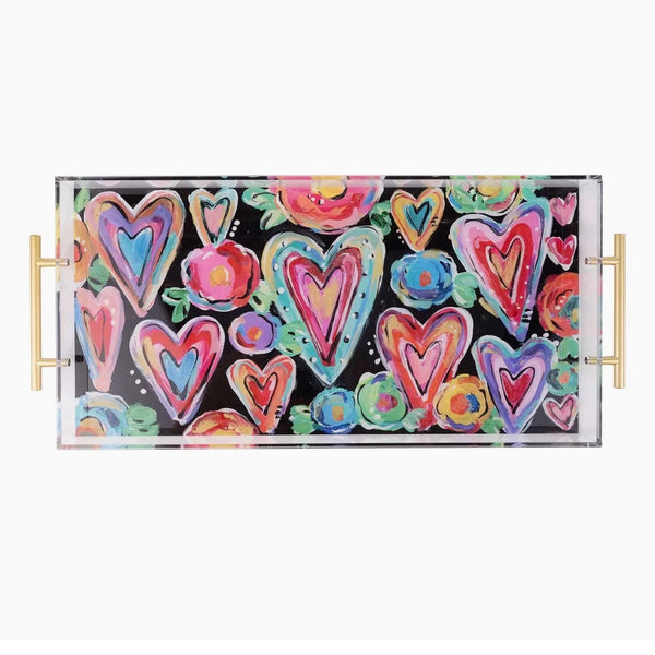 Colorful Hearts Acrylic Tray