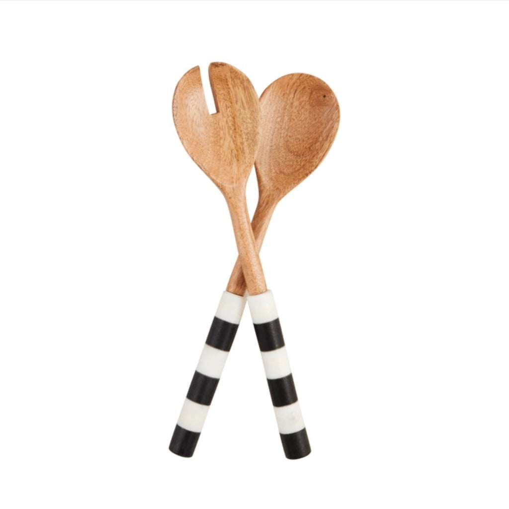 Striped Marble Salad Servers