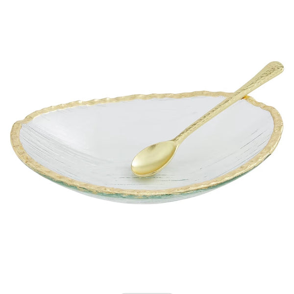 Glass With Gold Dip Bowl Set