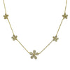 5 Station Pave Flower Necklace