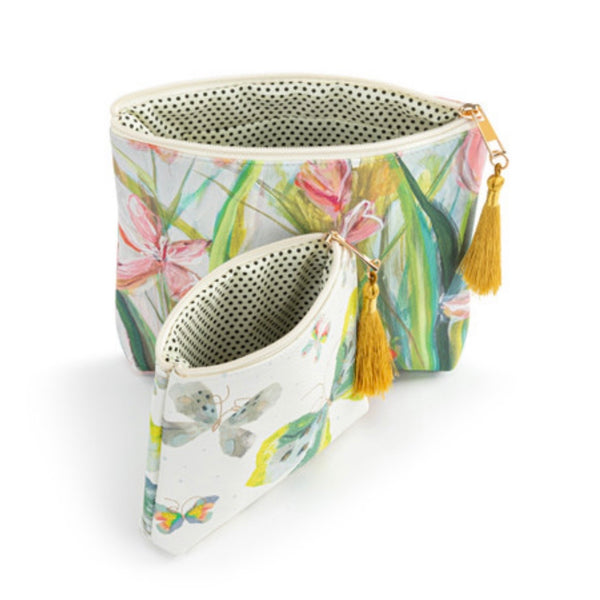 Floral And Butterfly Zip Pouches