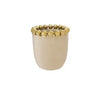 Cool Stoneware Planter/ Vase With Gold Ball Rim