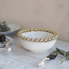 Stoneware Serving Bowl With Gold Balls