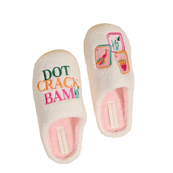Dot Crack Bam Fuzzy Slippers