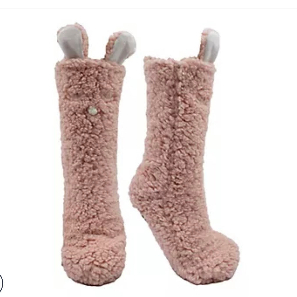 Furry Little Friends Lounge Socks With Rose And Shea Butter