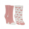 Two Pair Slipper Socks With Heart Keychain