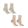 Two Pair Slipper Socks With Heart Keychain