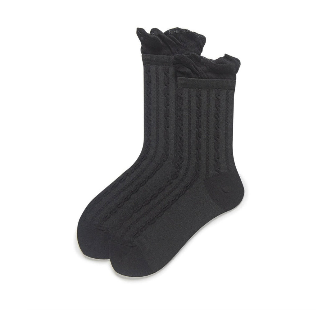 Lightweight Knit Cuff Crew Socks